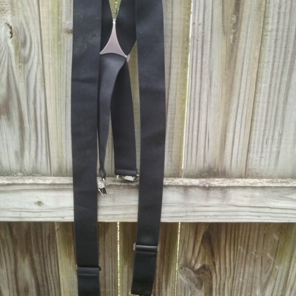 Extra XXXLarge Work Suspenders. Steel Clip-on style. black elastic soft finish. - Picture 4 of 8